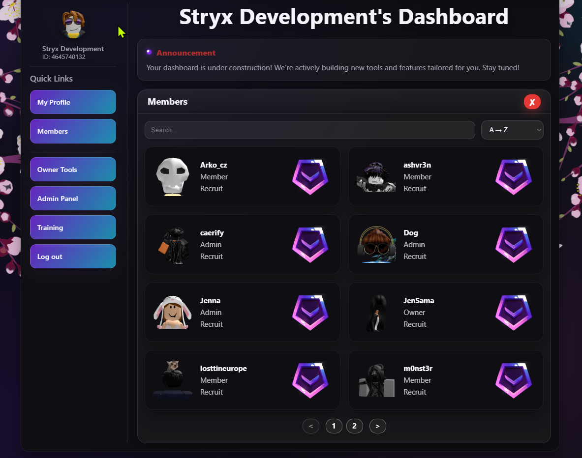 Searchable community member directory